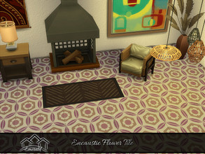 Sims 4 — EncausticFlowerTile_2 by Emerald — High sheen tile an elegant design great for any room.