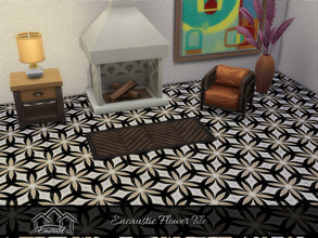 Sims 4 — EncausticFlowerTile_4 by Emerald — High sheen tile an elegant design great for any room.