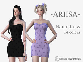 Sims 4 — Nana Dress by ARIISA_26 — 14 swatches custom thumbnail original mesh