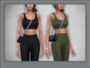 Sims 4 — Andrea Top and Bag. by Pipco — A trendy crop top and shoulder bag. 18 swatches Base Game Compatible New Mesh All