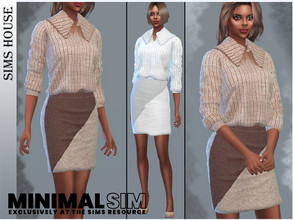 Sims 4 — MINIMALSIM WOMEN'S STRAIGHT SKIRT by Sims_House — WOMEN'S STRAIGHT SKIRT 6 options. Women's skirt is straight