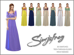 Sims 4 — Sifix Betrice Dress RC by Simjofreg — Recolor of Sifix' Beatrice Dress A regency style dress in multiple colors