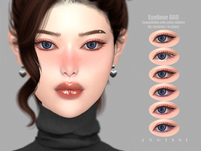 Sims 4 — Eyeliner A60 by ANGISSI — *PREVIEWS MADE USING HQ MOD *Makeup category *6 colors *Sliders compatible *HQ mod