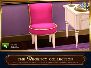 Sims 3 — Your Grace Regency Collection Vanity Chair by Cashcraft — It's a elegant boudoir chair for your home and the