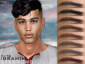 Sims 4 — Ibrahim Eyebrows N176 by MagicHand — Thin male eyebrows in 13 colors - HQ Compatible. Preview - CAS thumbnail