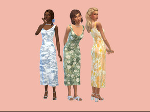 Sims 4 — Josephine Dress - SlashyAshySims by SlashyAshySims — Cute midi dress perfect to dress up or down.