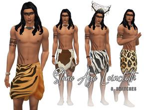 Sims 4 — Prehistoric Stone Age Loincloth by Naunakht — A loincloth made from animal skin. Comes in 8 color variations,