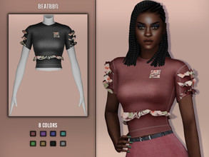 Sims 4 — Top No.50 by BeatBBQ — - 8 Colors - All Texture Maps - New Mesh (All LODs) - Custom Thumbnail - HQ Compatible