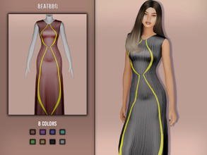 Sims 4 — Dress No.34 by BeatBBQ — - 8 Colors - All Texture Maps - New Mesh (All LODs) - Custom Thumbnail - HQ Compatible