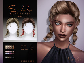 Sims 4 — Double braid hairstyle (Charlie051022) by S-Club — Double braid hairstyle with 30 swatches, hope you like, thank