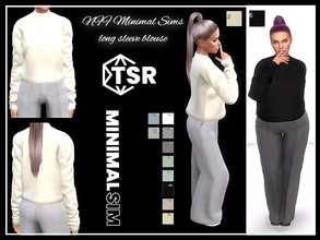 Sims 4 — Minimal Sims long sleeve blouse by Nadiafabulousflow — Hi guys! This upload it's a long sleeve blouse with a