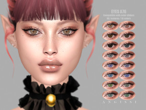 Sims 4 — EYES A76 by ANGISSI — *PREVIEWS MADE USING HQ MOD *Facepaint category *16 colors *Sliders compatible *HQ mod