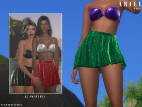 Sims 4 — ARIEL | skirt by Plumbobs_n_Fries — Mermaid Tail Texture High Waisted Mini Skirt New Mesh HQ Texture Female |