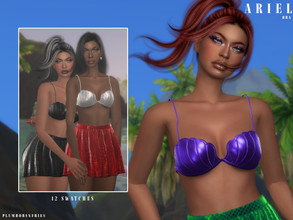 Sims 4 — ARIEL | bra by Plumbobs_n_Fries — Mermaid Shell Bra Top New Mesh HQ Texture Female | Teen - Elders Hot Weather