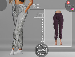 Sims 4 — SET 160 - Sweatpants by Camuflaje — Fashion trendy, sport set that includes sweatpants & t-shirt ** Part of
