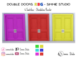 Sims 4 — Double Door RBG by Simmie_Studios — RBG-color double doors. 