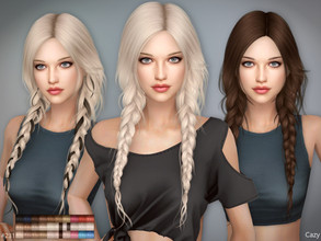 Sims 4 — Rose - Female Hairstyle by Cazy — Braids Female hairstyle, Teen to Elder. 30+6 Colors with new texture mix. All
