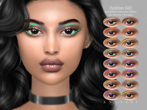 Sims 4 — Eyeliner A62 by ANGISSI — *PREVIEWS MADE USING HQ MOD *Makeup category *16 colors *Sliders compatible *HQ mod