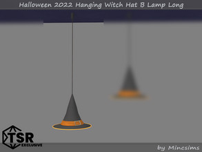 Sims 4 — Halloween 2022 Hanging Witch Hat B Lamp Long by Mincsims — Basegame Compatible