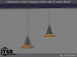 Sims 4 — Halloween 2022 Hanging Witch Hat B Lamp Short by Mincsims — Basegame Compatible