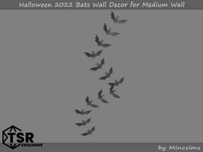 Sims 4 — Halloween 2022 Bats Wall Decor for Medium Wall by Mincsims — Basegame Compatible