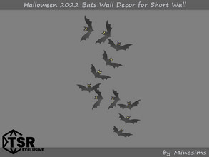 Sims 4 — Halloween 2022 Bats Wall Decor for Short Wall by Mincsims — Basegame Compatible