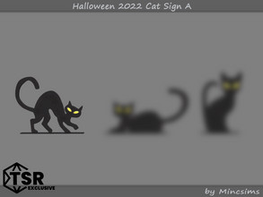 Sims 4 — Halloween 2022 Cat Sign A by Mincsims — Basegame Compatible
