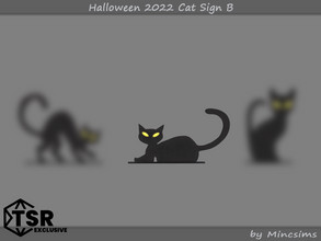 Sims 4 — Halloween 2022 Cat Sign B by Mincsims — Basegame Compatible