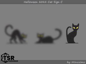 Sims 4 — Halloween 2022 Cat Sign C by Mincsims — Basegame Compatible
