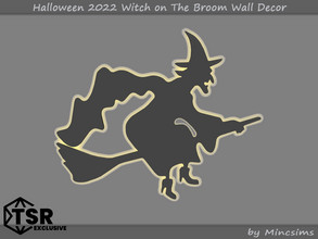 Sims 4 — Halloween 2022 Witch on The Broom Wall Decor by Mincsims — Basegame Compatible