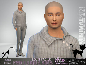 Sims 4 — MinimalSim Louis Facile by Merit_Selket — Louis enjoys time spent in Natrure the most and if a dog is around, it