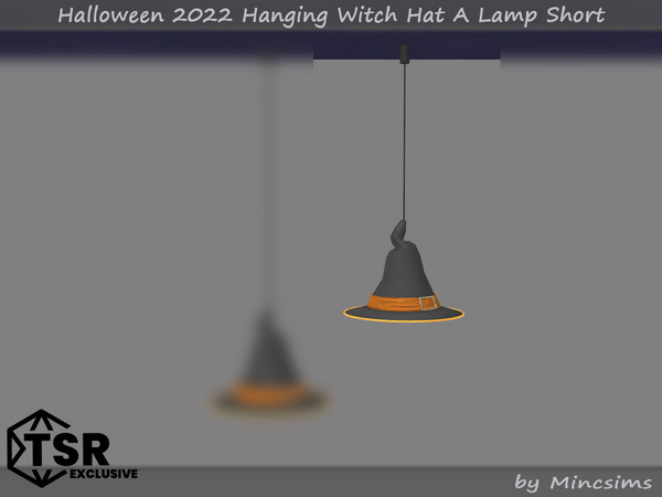 Sims 4 — Halloween 2022 Hanging Witch Hat A Lamp Short by Mincsims — Basegame Compatible