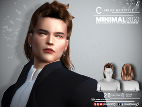 Sims 4 — Minimal Sim Carlos Hairstyle  by Mazero5 — Shoulder length hair that was elegantly brushed back with simple side