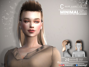 Sims 4 — Minimal Sim Chloe Hairstyle by Mazero5 — Elegantly brush back with a little bit volume hair. 20 Swatches to