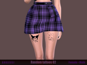 Sims 4 — Random tattoos 02 by ANGISSI — *PREVIEWS MADE USING HQ MOD * 3 black options (right ,left ,both legs) * HQ