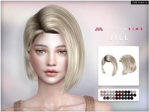 Sims 4 — Jill Hair by TsminhSims — Hair #173 New meshes - 35 colors - HQ texture - Custom shadow map, normal map - All