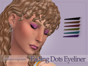 Sims 4 — Fading Dots Eyeliner by SunflowerPetalsCC — An eyeliner with a dot detail at the flick. Comes in 6 shades.
