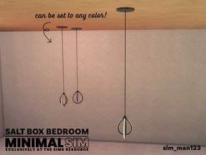 Sims 4 — Salt Box - Ceiling Lamp - Tall by sim_man123 — A sleek and modern pendant light. The white lens of the lamp