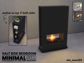 Sims 4 — Salt Box - Fireplace - Short by sim_man123 — A minimally designed freestanding fireplace, open on both sides