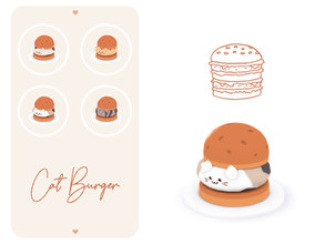 Sims 4 — Cat Burger by aira_cc — Another cute food decor!!
