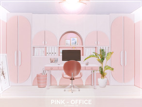 Sims 4 — Pink Office - TSR only CC by Mini_Simmer — Room type: Study room Size: 5x3 Price: $8,131 Wall Height: Short