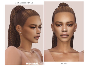 Sims 4 — MinimalSim Anya Hairstyle by -Merci- — New Maxis Match Hairstyle for Sims4. -24 EA Colours. -For female,