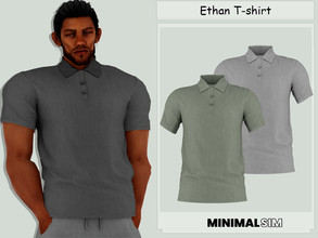 Sims 4 —  MinimalSim Ethan Polo by couquett — Minimalist Polo For your male sims - 13 swatches - new mesh - HQ mod