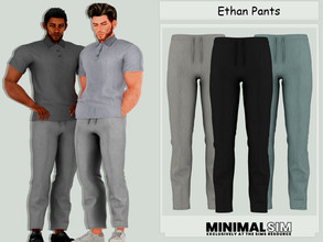 Sims 4 —  MinimalSim Ethan Pants by couquett — Minimalist Pants For your male sims - 14 swatches - new mesh - HQ mod