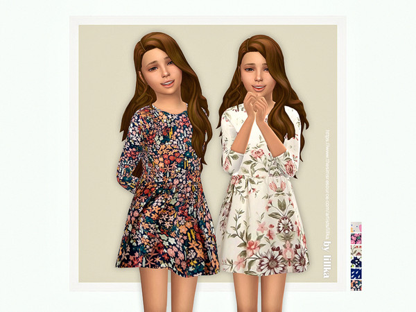 Sims 4 — Janessa Dress by lillka — Janessa Dress 6 swatches Base game compatible Custom thumbnail