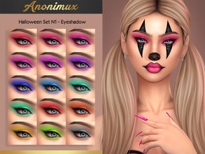 Sims 4 — Halloween Set N1 - Eyeshadow  by Anonimux_Simmer — - 15 Shades - Compatible with the color slider - BGC - HQ -
