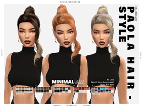 Sims 4 — MinimalSIM Paola Hairstyle by Leah_Lillith — MinimalSIM Paola Hairstyle All LODs Smooth bones Custom CAS