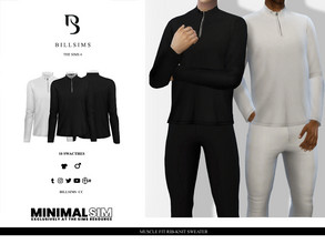 Sims 4 — MinimalSIM - Muscle Fit Rib-Knit Sweater by Bill_Sims — This sweater features a rib-knit cotton blend material,