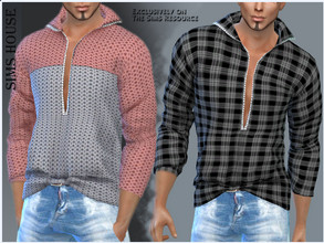 Sims 4 — MEN'S SWEATER WITH ZIPPER NECK by Sims_House — MEN'S SWEATER WITH ZIPPER NECK 8 options. Men's zip-up sweater in