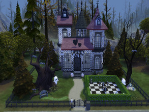 Sims 4 — Spooky by susancho932 — A spooky manor that is surrounded by ghosts and creepy crawly spiders.